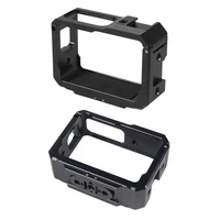 Marco de jaula de Metal para cámaras Insta360 One R/RS con zapata fría para micrófono de luz LED, carcasa de jaula Vlog, funda protectora de borde