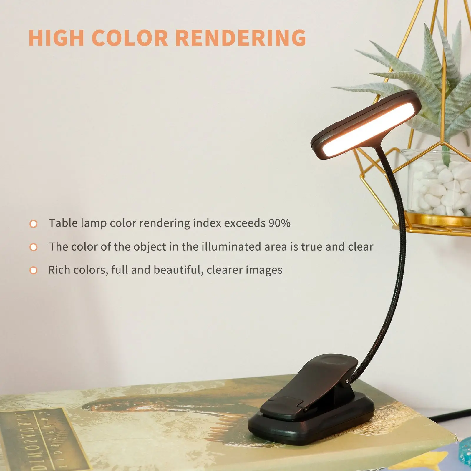 LED Eye Protection Book Night Light Adjustable Mini Clip-On Study Desk Lamp Battery Powered Flexible For Travel Bedroom Reading