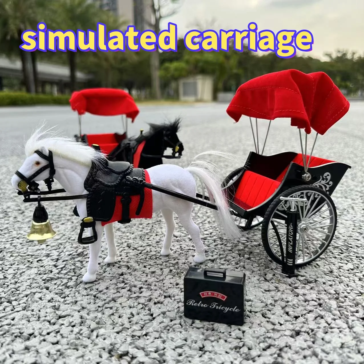 

Vintage Retro Toy Carriage Collectible Gift Set - White/Black - Classic Design Souvenir for Adults,Suitable as a Gift