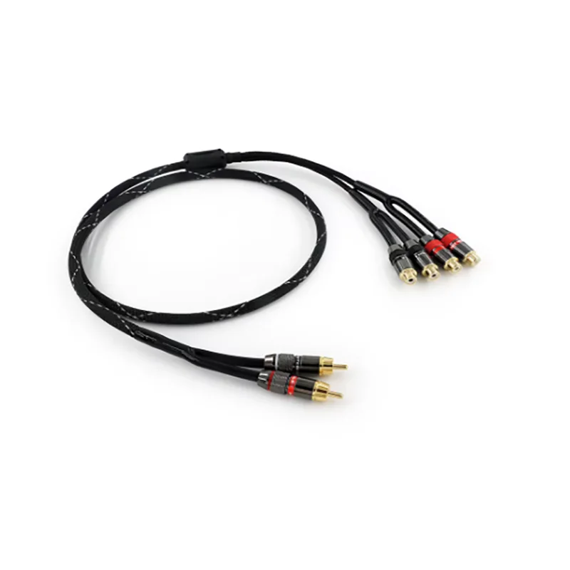 Canare-Cable de Audio Y vídeo estéreo, conector divisor de enchufe RCA de L-4E6S, 2 a 4 macho hembra, altavoz Dual Y adaptador