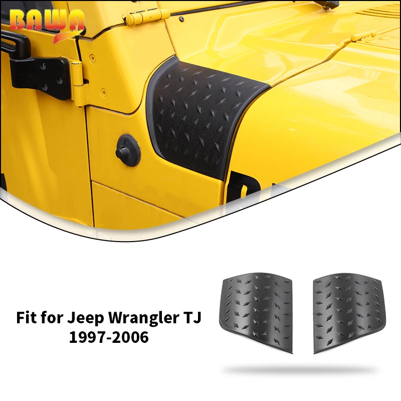 ​​​​BAWA ABS Hood Angle Wrap Covers Decoration Cover for Jeep Wrangler TJ 1997 1998 1999 2000 2001 2002 2003 2004 2005 2006