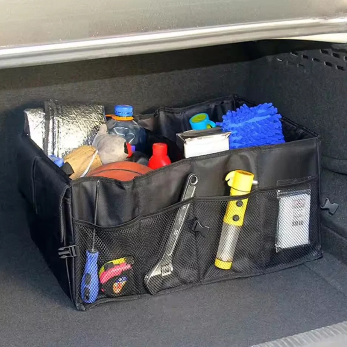 Auto-Aufbewahrungsbox mit großer Kapazität, Kofferraum-Organizer, umweltfreundlich, super langlebig, zusammenklappbar, für Fracht, Aufbewahrungswerkzeug, Auto-LKW-Kofferraumbox