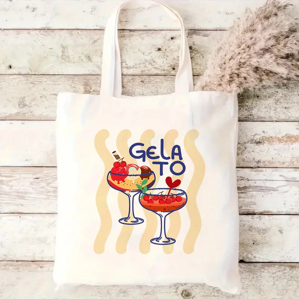 Cute Salty Babe Canvas Tote Bag Funny Ocean Slogan Shell Starfish Print Summer Beach Vacation Reusable Shoulder Handbag