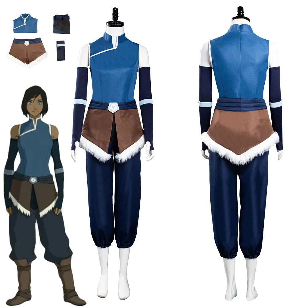 

The Legend Season 4 Korra Cosplay Costume Top Pants Outfits Halloween Carnival Suit