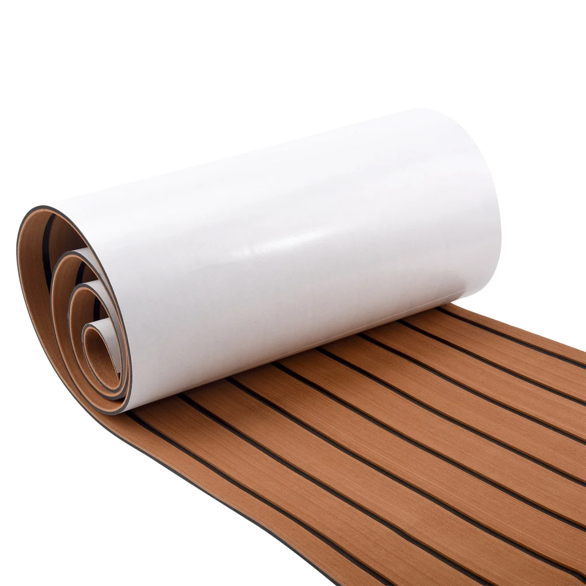 6MM Self Adhesive EVA Foam Teak Sheet Marine Boat Yacht Synthetic Decking Foam Floor Mat Flooring Brown 240X45cm