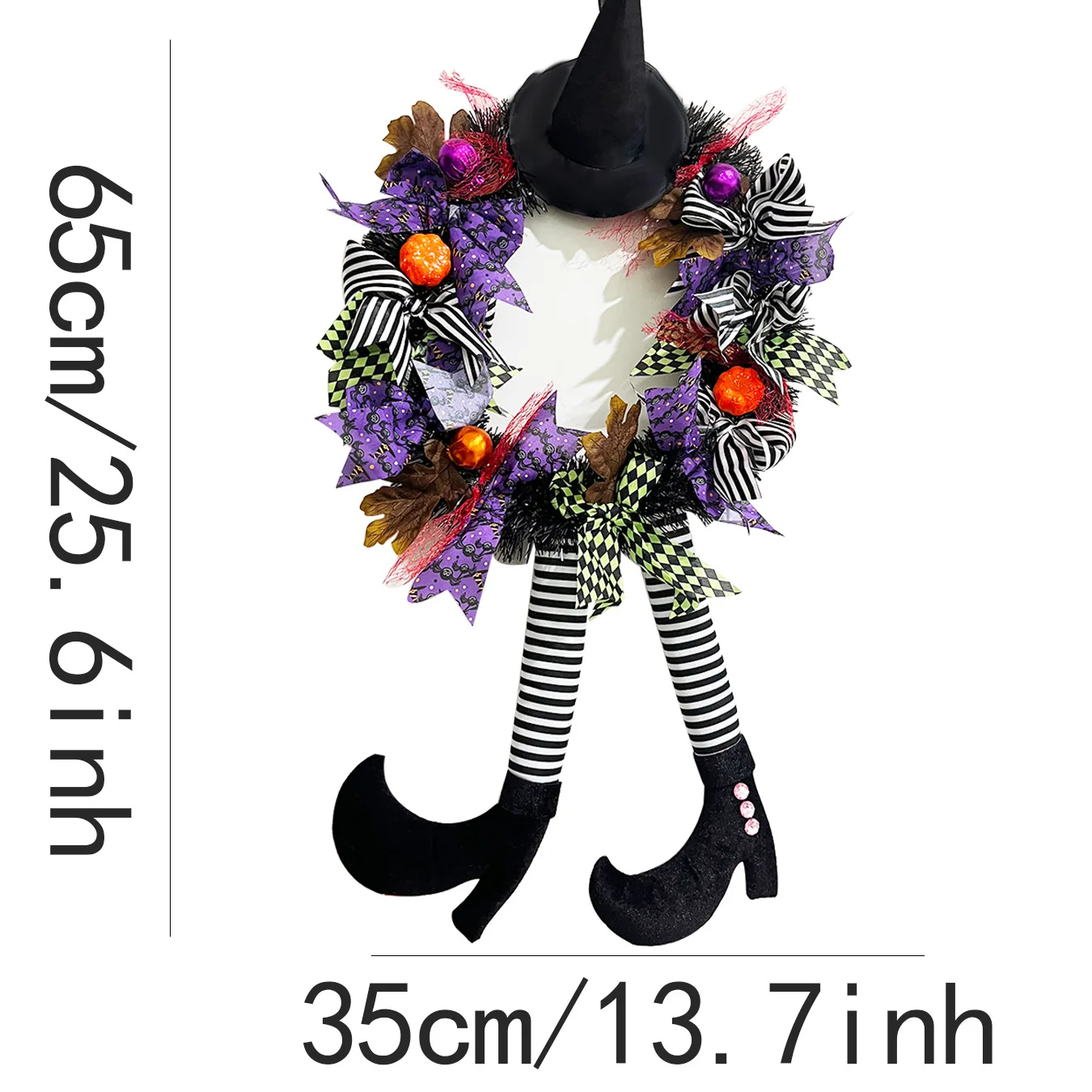 Halloween Decoration Witch Hat Leg Door Wreath Halloween Wreath Door Hanging Terrifying Atmosphere Decoration Scary Costumes