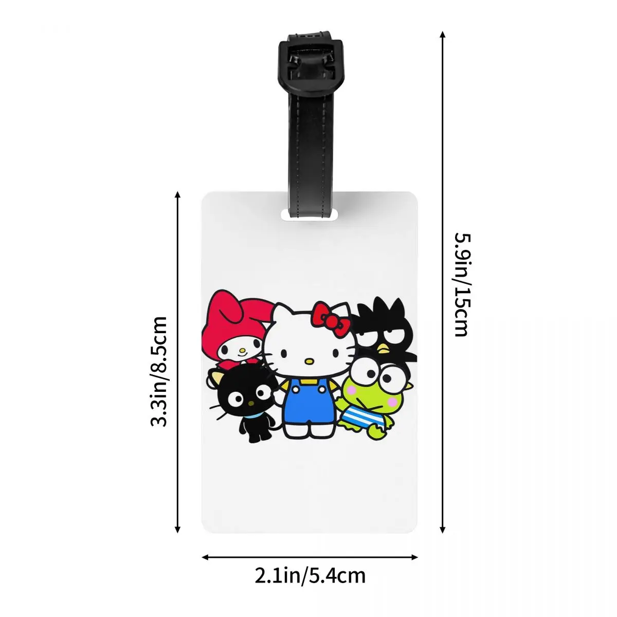 Gepäckanhänger mit niedlicher Cartoon-Katze, Hello Kitty und Freunde, für Koffer, lustige Gepäckanhänger, Sichtschutz, Name, Ausweis