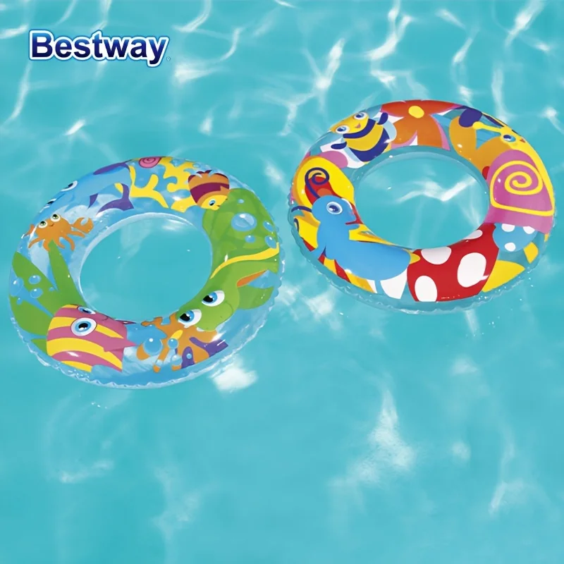 Bestway 36013 2 Style/1 Piece Inflatable Pool Float Tube, Sweet Creatures Inflatable Float, Swimming Circle Float for Swimming