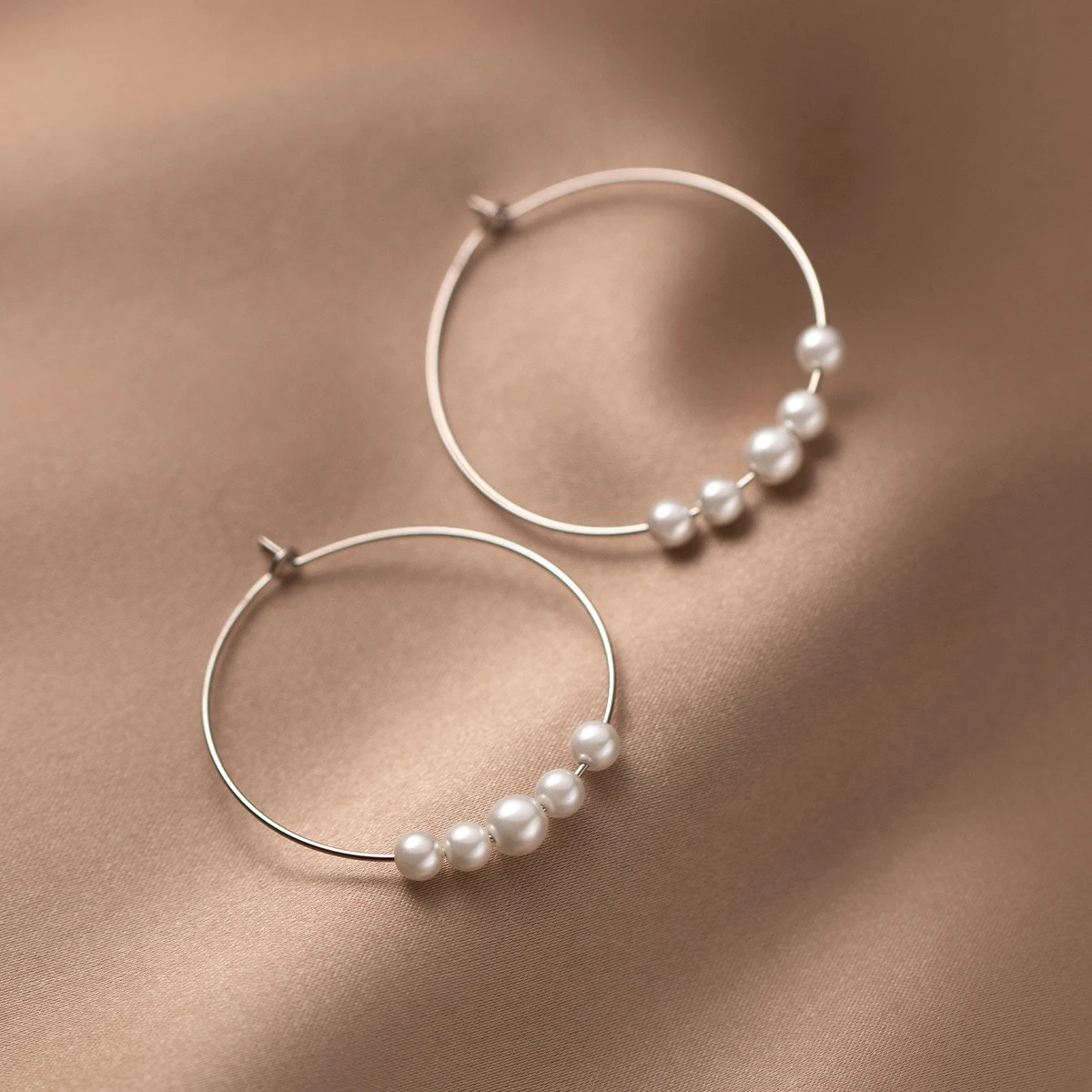 Modian 925 Sterling Silver Big Circle Simple Party Hoop Earrings Fashion Exquisite Fine Buckle Ears For Women Fine Jewelry