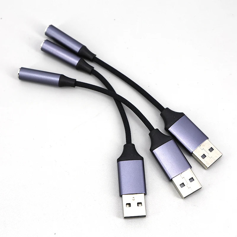 USB to 3.5mm Jack Audio Adapter USB A to 3.5 TRRS Female Adapter with External Stereo Sound Card for PS4 PC Laptop Headphone