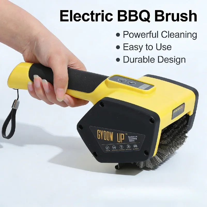 Cordless Electric BBQ Grill Cleaner Brush Rechargeable Stainless Steel for Grease Stains Outdoor barbecue essential lint-free