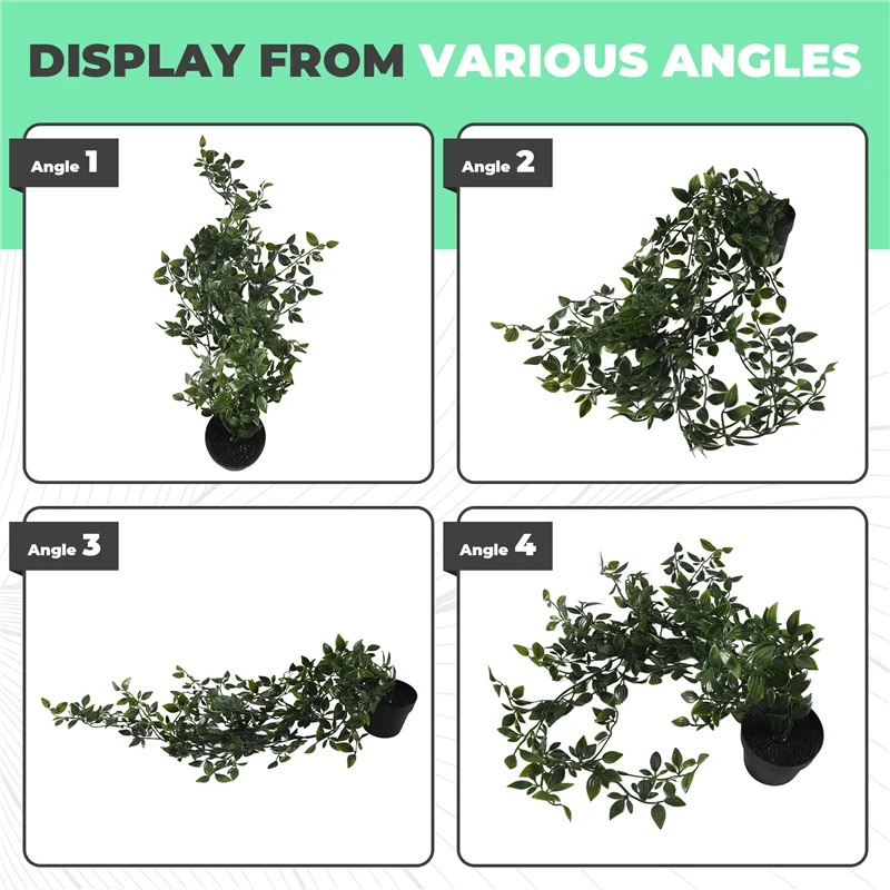 

-A12R 1 Pack Artificial Hanging Plants Fake Potted Plants For Indoor Outdoor Shelf Wall Decor
