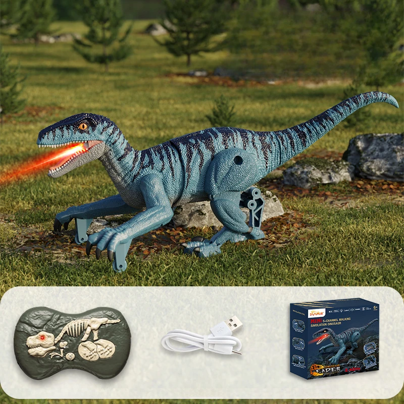 Electric remote control Velociraptor Tyrannosaurus Rex simulation sound emitting remote control dinosaur toy