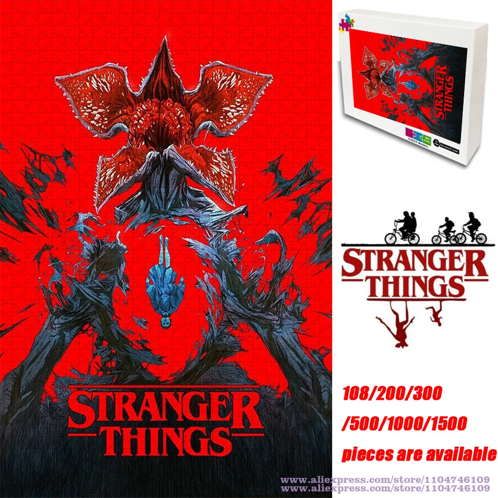 

Stranger Things Puzzle Jigsaw 108/200/300/500/1000/1500Pcs Intelligence Puzzles for Kids & Adults Unique Gift Home Decoration