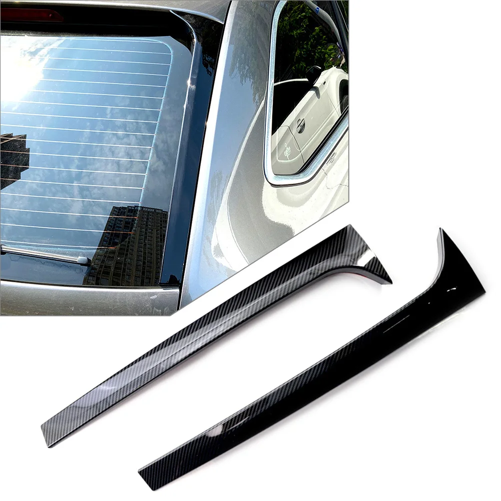 

2pcs Car Rear Window Side Spoiler Canard Splitter Trim Carbon Fiber ABS For Skoda Octavia Estate 2014 2015 2016 2017 2018 2019