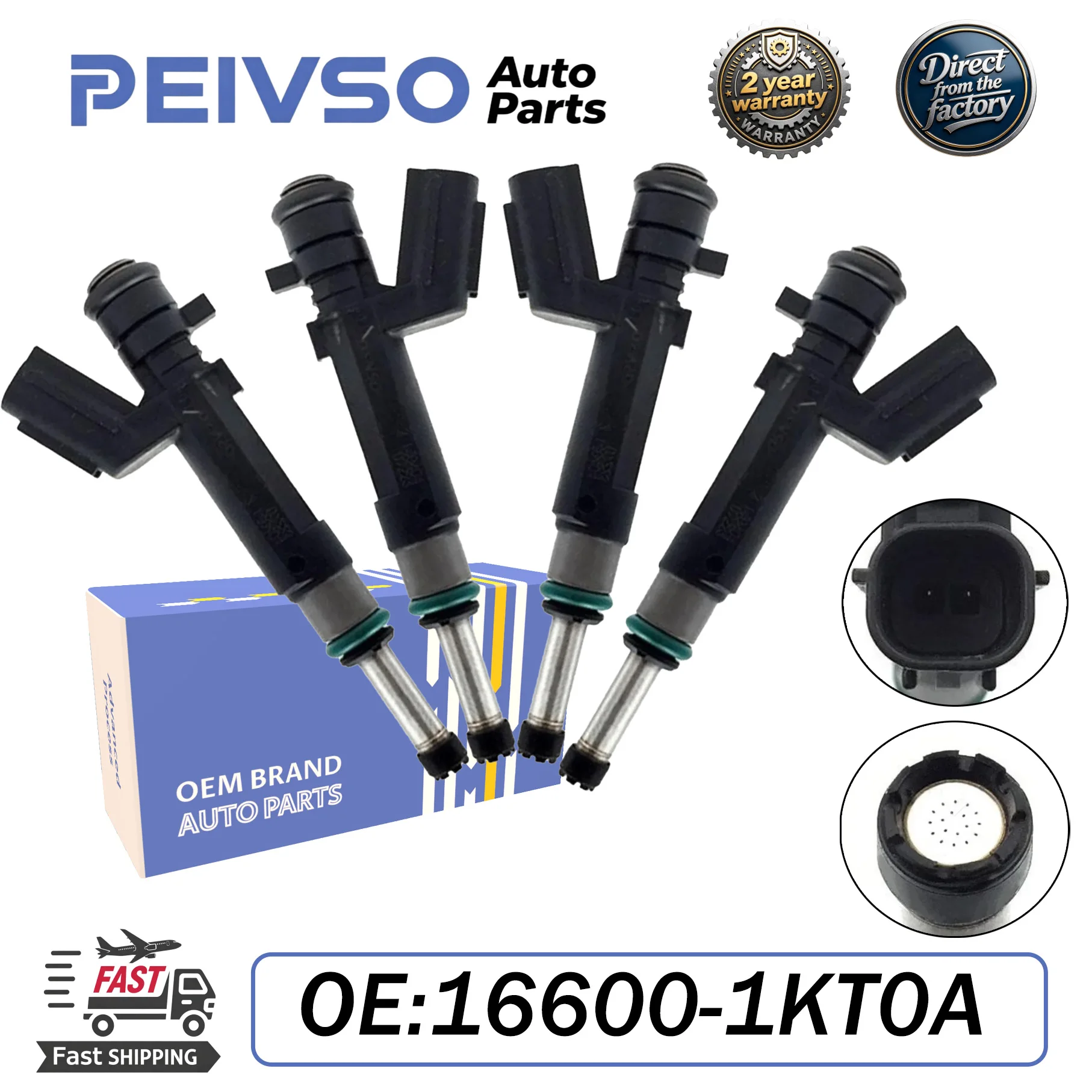 PEIVSO 4PCS High-Quality Fuel Injectors 16600-1KT0A For Nissan Versa 2012-2019 For Versa Note 2014-2016 Auto Parts
