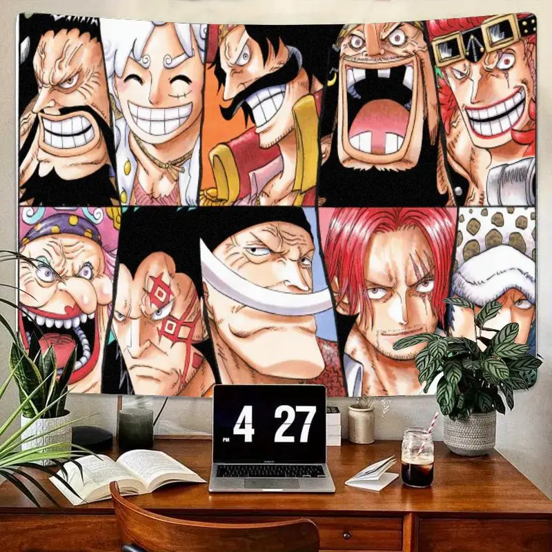 

1 шт., цельный аниме-гобелен, 8 персонажей, сетка, настенное искусство, макет 2x4, красочный мультяшный декор для спальни, гостиной, фанатов аниме Gif