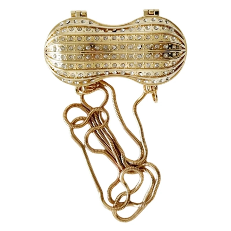 

G5AE Womens Crossbody Bag Chain Strap Shoulder Bag Peanut Shaped Lipsticks Bag