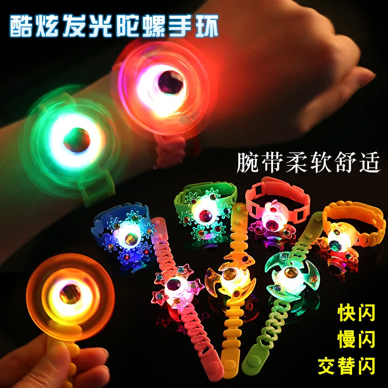 6PCS Chidren Luminous Wrist Band Flash LED Rotating Gyro Bracelet Kids Cartoon LED Gyro Bracelet Party Favors Flash Gyro