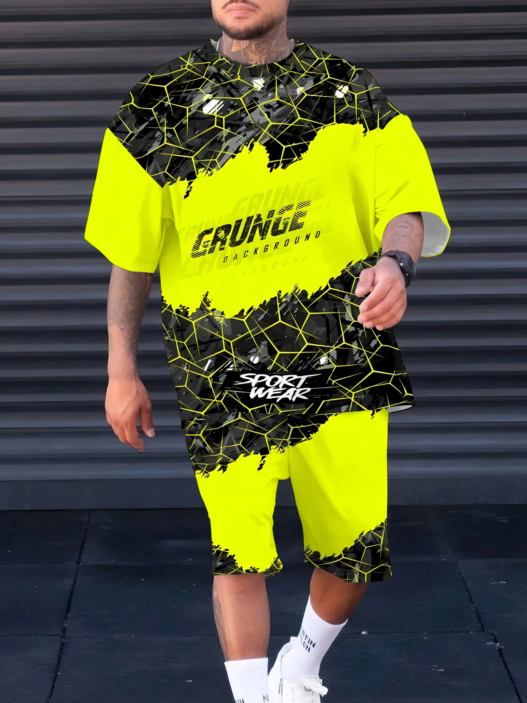 

Summer 2025 new men's suit 3D printed casual and fashionable outdoor men's wear