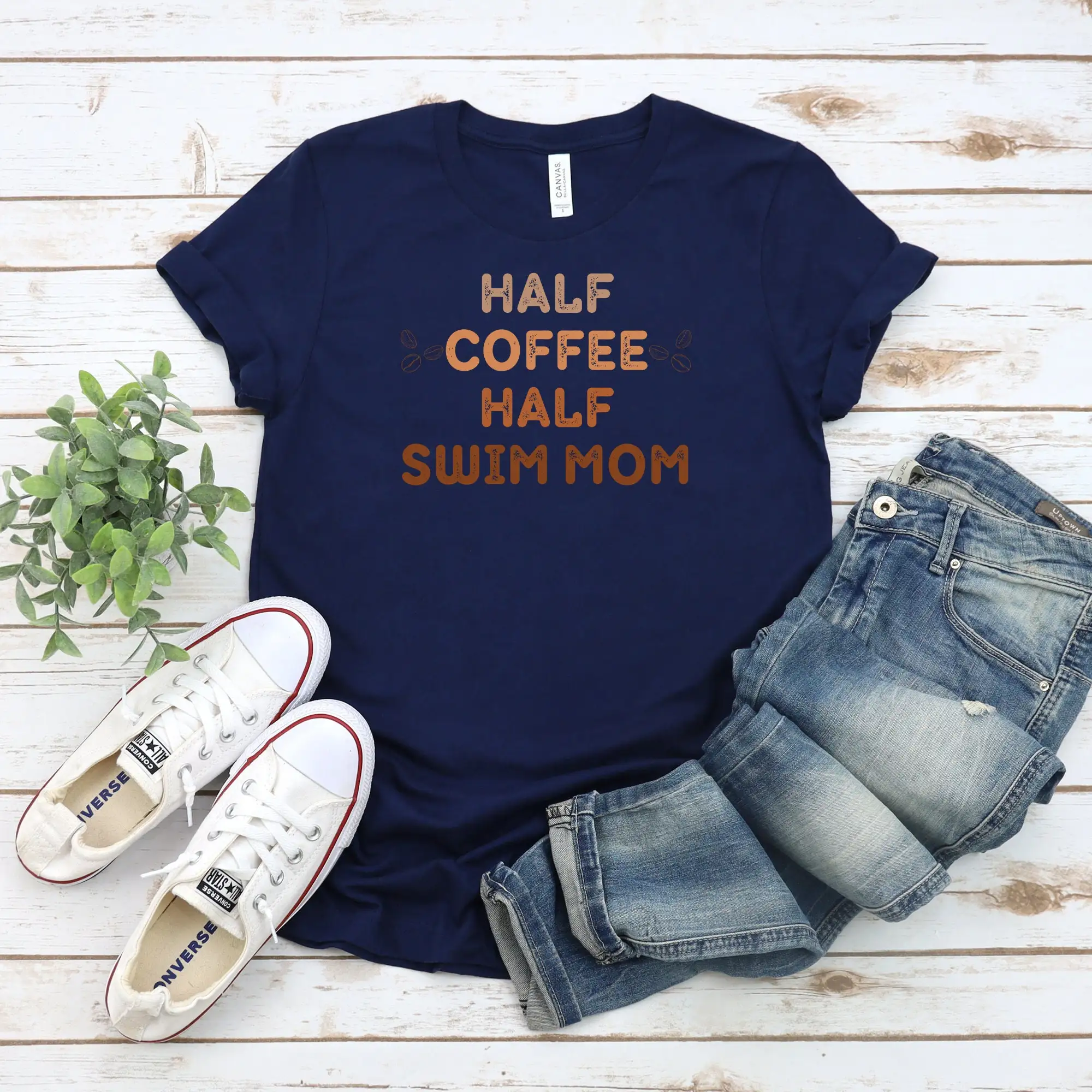 Swim Mom T Shirt Coffee Half Team Sports