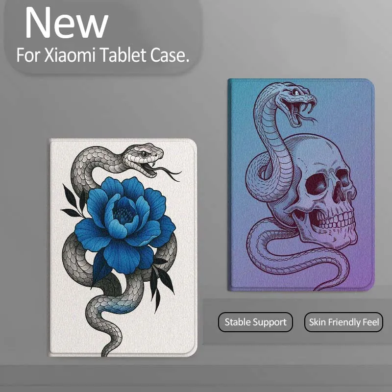 

Cartoon Snake Skull Art Tablet Case For Xiaomi Redmi Mini Pad SE K 2 4 5 6 7 8 2023 2025 11 8.8 11.2 10.1 Pro Gift