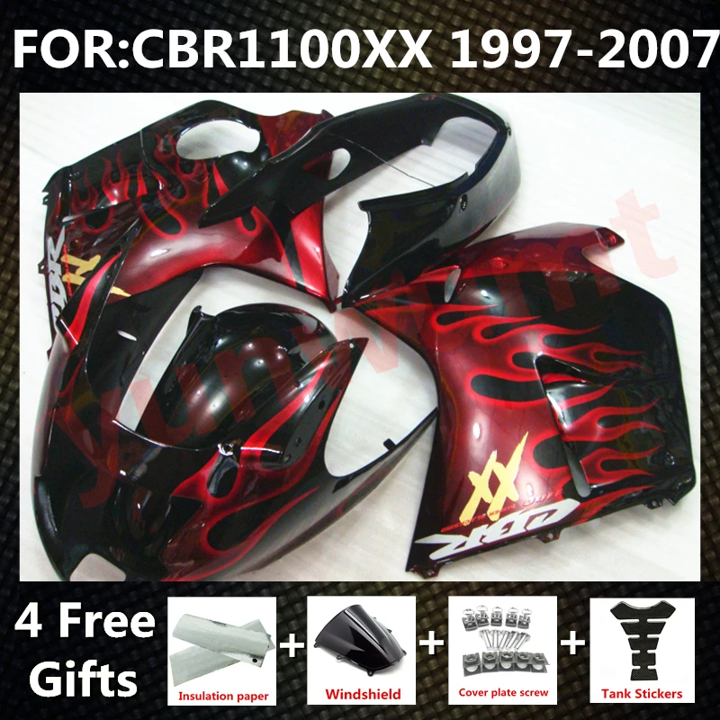 NEW ABS Motorcycle Full Fairing Kit For CBR1100XX CBR1100 Blackbird CBR 1100 1997 - 2007 1998 1999 2000 fairings kits Bodywork