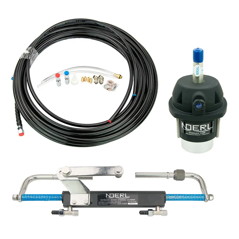 

Boat Hydraulic Steering Kit 90HP Hydraulic Outboard Steering Kit with Helm Pump Cylinder Marine Steering System Kit