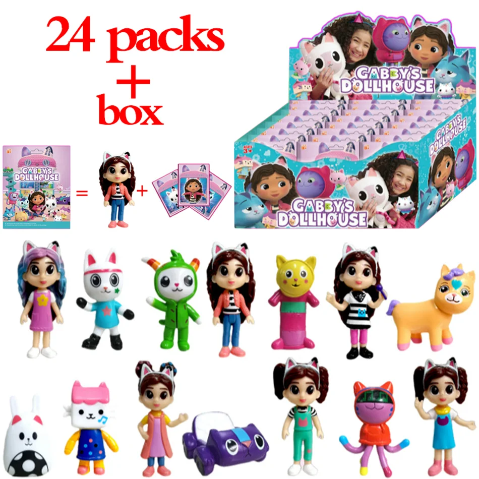 2-24pcs Anime Gabby Dollhouse Figure Blind Box Action Doll Kits Collection PVC Model Toys children Birthday Christmas Gift