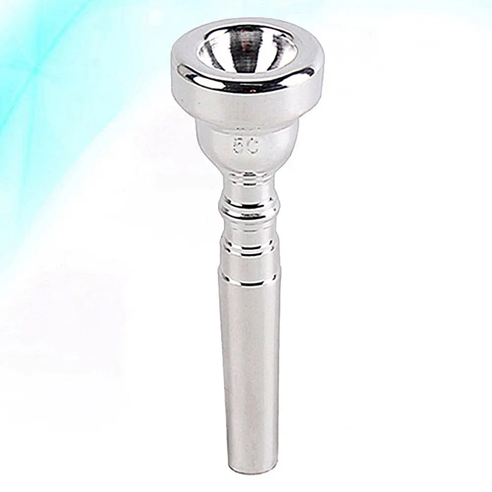 Silver Plated 5C Trumpet Mouthpiece Metal Bullet Shape Enhanced Blow Easy Clear Smooth Sound Mouthpiece