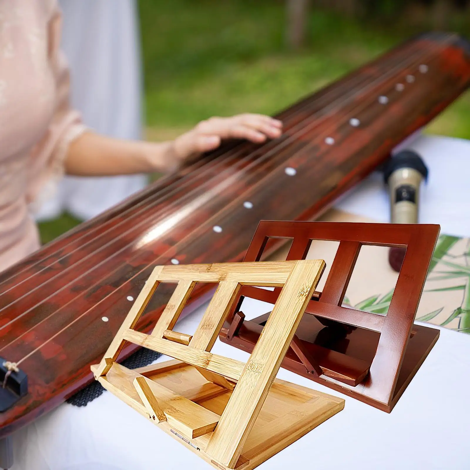 

Keyboard Music Stand,Portable,Bookcase Reading Book Stand,Bamboo,Foldable Music Sheet Stand Keyboard Music Score Stand