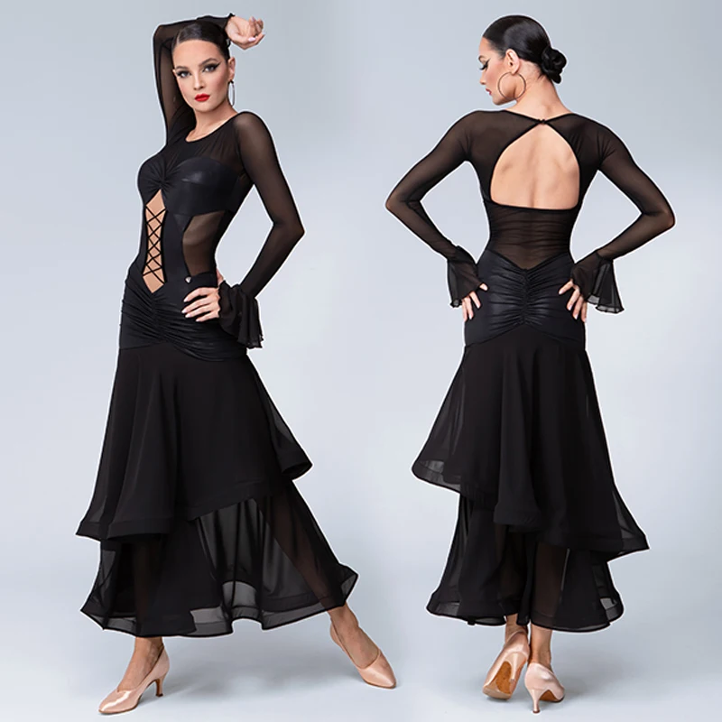 High-End Latin Dance Professional Dress Women'S Stage Dancing Costume Adults National Standard Ballroom Dance Clothes SL11013