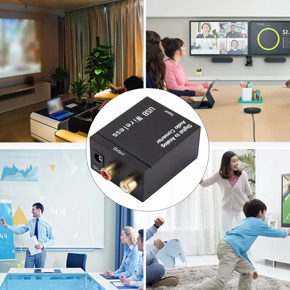 Digital to Analog Audio Converter 3.5MM Jack 2*RCA Amplifier Decoder Optical Fiber Coaxial Signal to Analog DAC Spdif Stereo - view 2