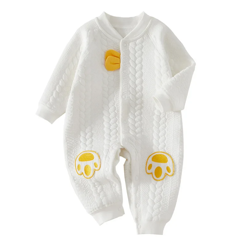 

Baby autumn and winter baby one-piece cute super cute outdoor wear, Hari air cotton three-layer warm home crawlsuit
