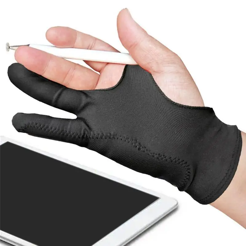 Artist Glove Two-Finger Artist Glove For Right Hand And Left Hand Drawing Tablet Glove Two Finger Smooth Elasticity For Stylus