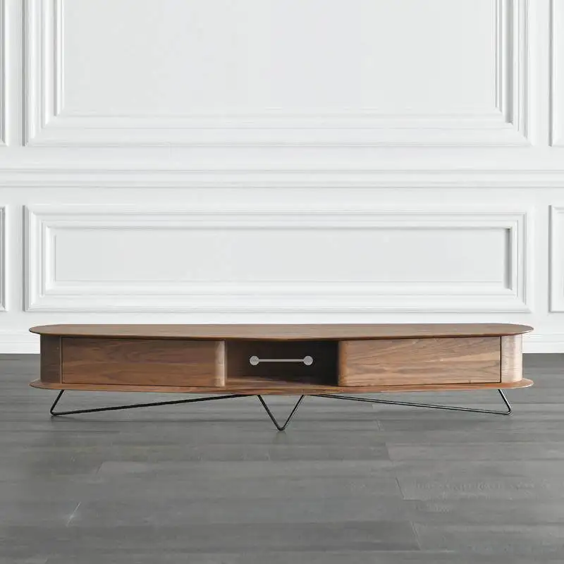 Modern simple black walnut TV cabinet audio-visual cainet
