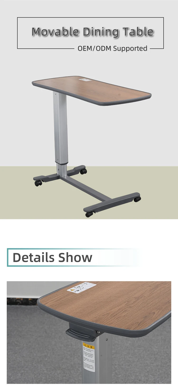 طاولة محمولة فوق السرير مع سطح مائل للتمريض والعناية المنزلية #6