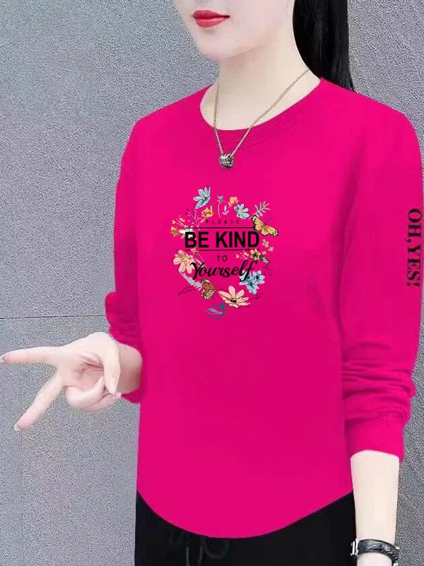 

Элегантная женская футболка с длинным рукавом и принтом для женщин среднего возраста, модная, высококачественная, для мам, из полиэфирного волокна, теплая, комфортная посадка