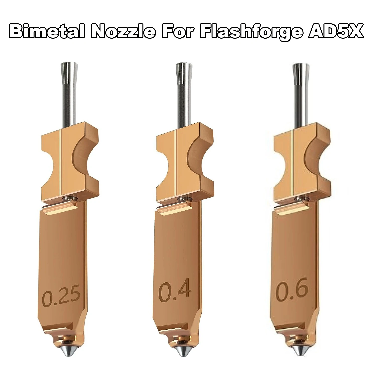 1/2pcs Bimetal Nozzle For Flashforge AD5X Hotend 3D Printer Parts Brass Heatblock Heatbreak Integrated Nozzle For AD5X Hot End