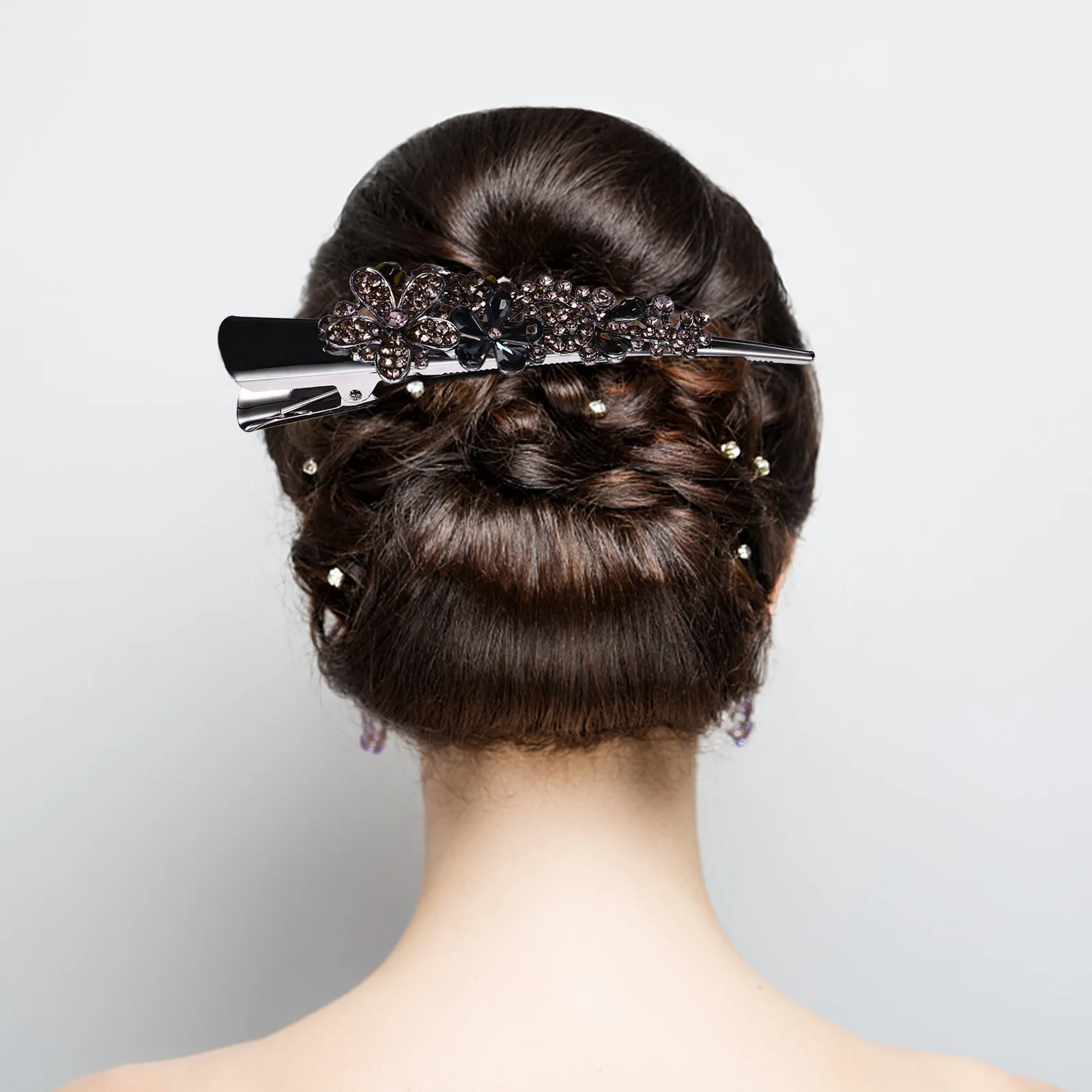 

3 шт., заколка для волос с кристаллами и стразами, ретро, заколка большого размера, женские модные заколки для укладки невесты, заколки из кожи аллигатора