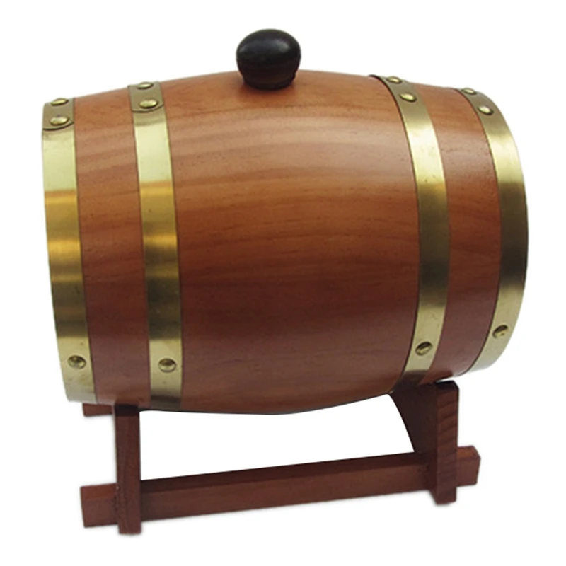 3L Wooden Vintage Wood Barrel Timber Wine For Beer Whiskey Rum Brewing Port Hotel Restaurant Decorative Barrel Exhibition Displa