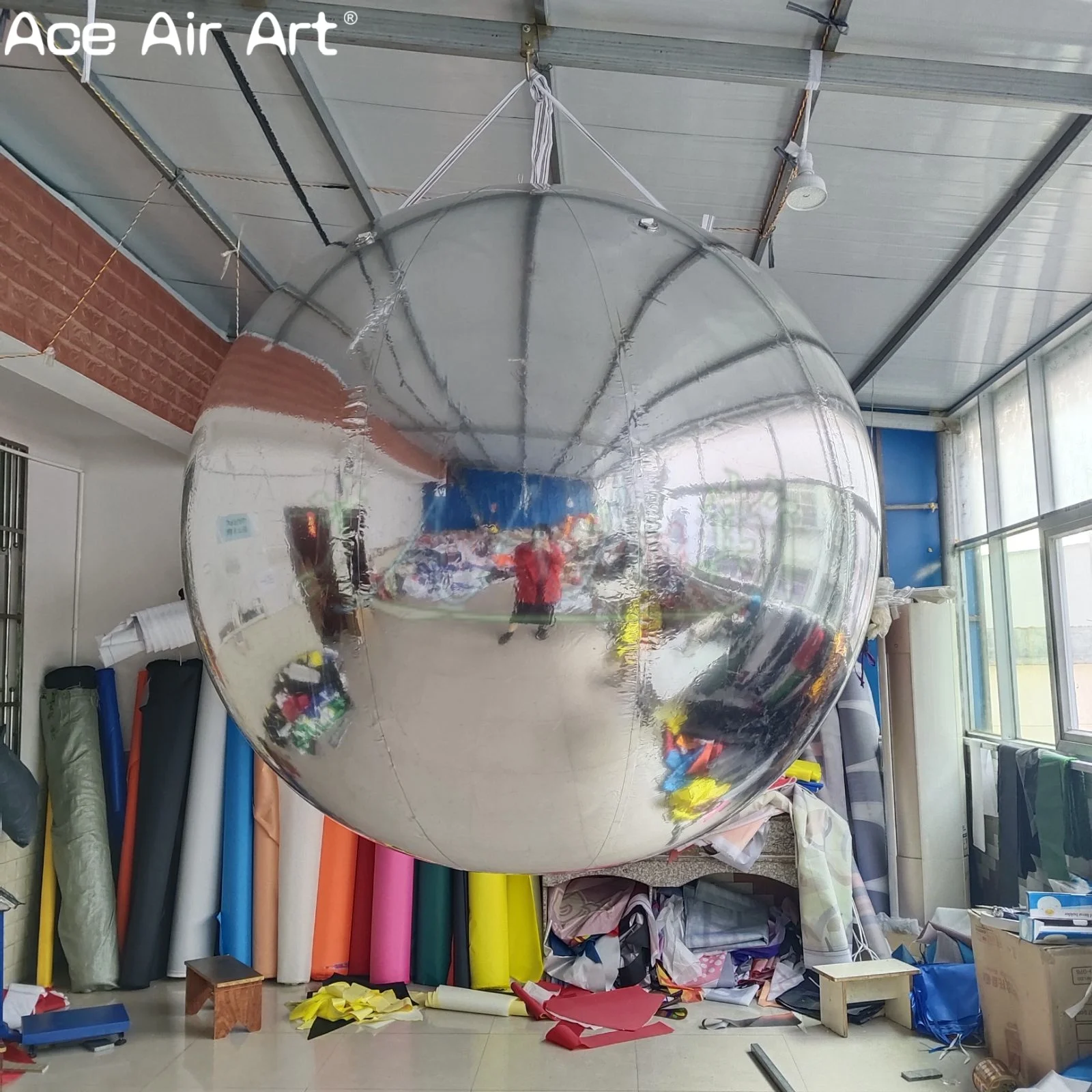 Decorazioni gonfiabili per feste sospese per eventi, club e esposizioni promozionali, palline a specchio gonfiabili giganti