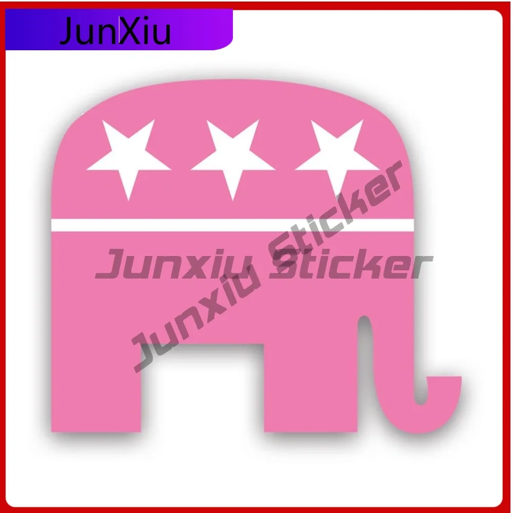 Pink Gop Republican Elephant Sticker Decal Auto Decor Car Sticker Vinyl Decal Waterproof Durable Sun Proof For Car Window Laptop