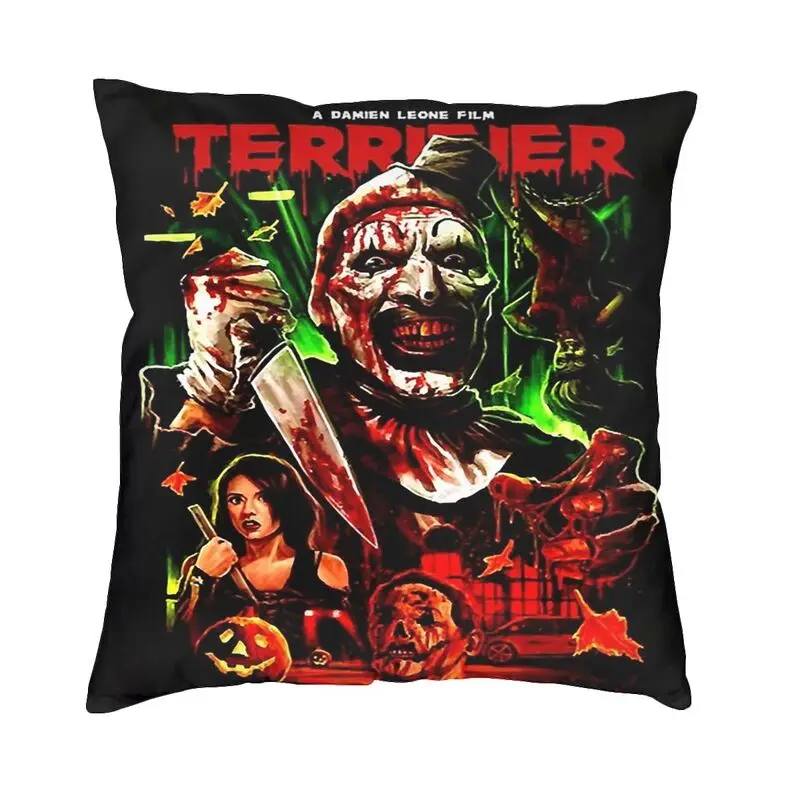 Halloween Terrifier Movie Art fodera per cuscino The Clown Horror Slasher federa per divano Cool federa decorazione