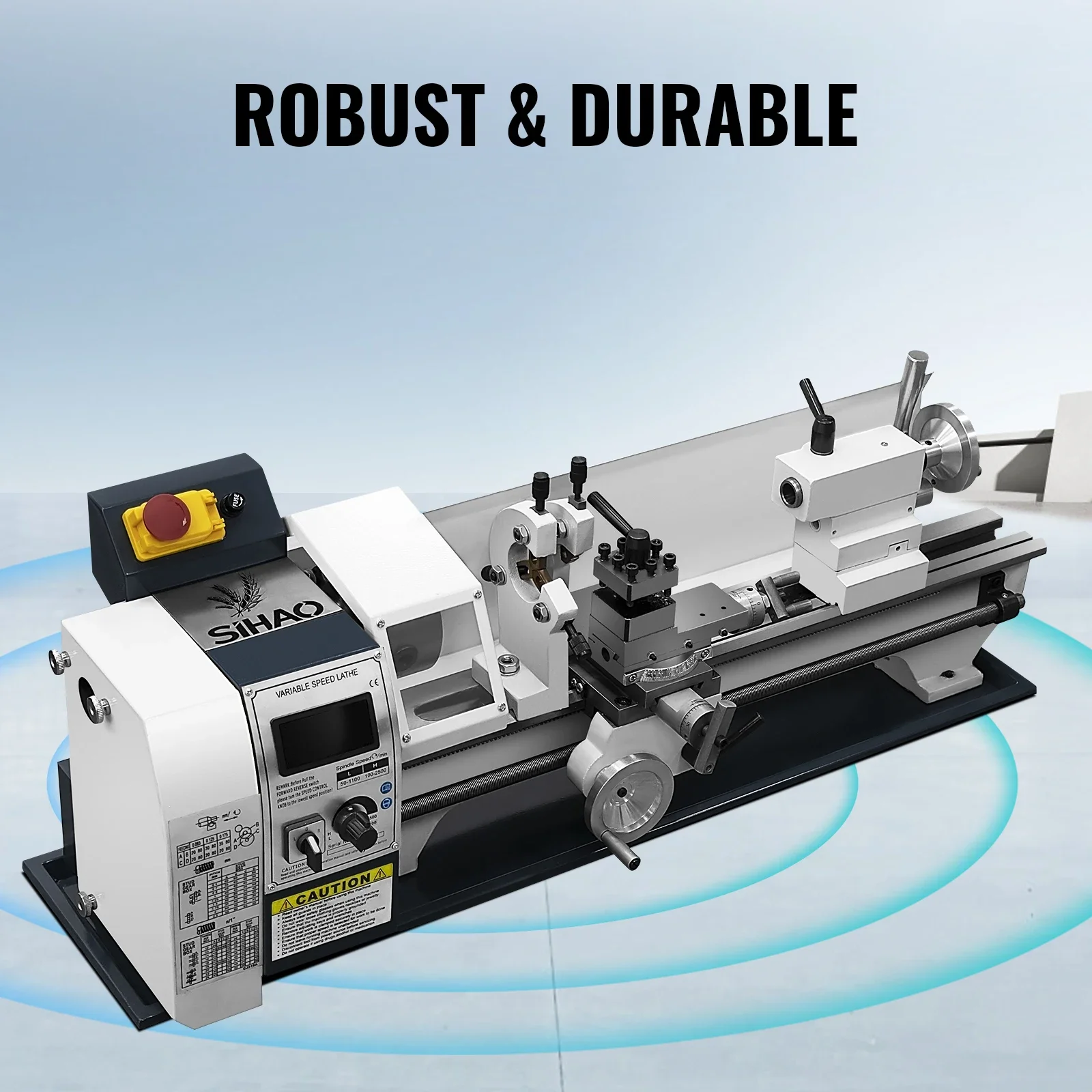 SIHAO 220x750 Metalldrehmaschine 1500W Tischdrehmaschine mit Schnellwechsel-Werkzeughalter - Robustes Design, hohe Präzision beim Drehen – Detail 4