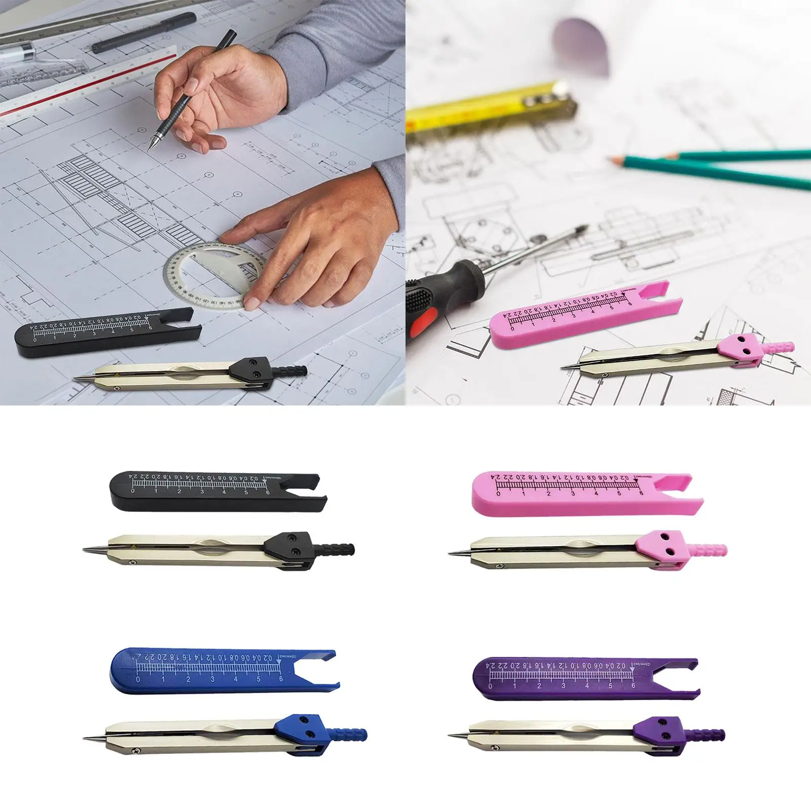 Ecg Caliper 0‐2.4 inch Ruler Measuring Tool Metal Electrocardiogram Divider