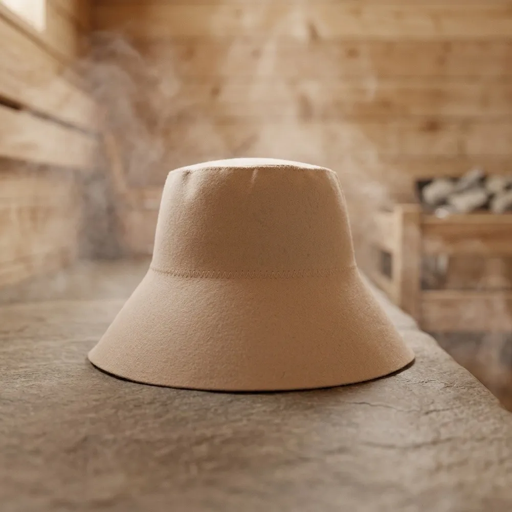 Bathroom Accessory Felt Sauna Hat Relaxation Spa Day Machine Washable Moisture Wicking Sauna Experience Stylish Design