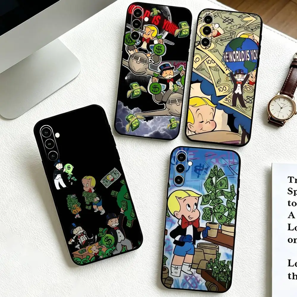 Cartoon R-Richie Rich Art Fashion  Phone Case For Samsung Galaxy A73,A72,A71,A70,A53,A52,A51,Soft Silicone Black Cover