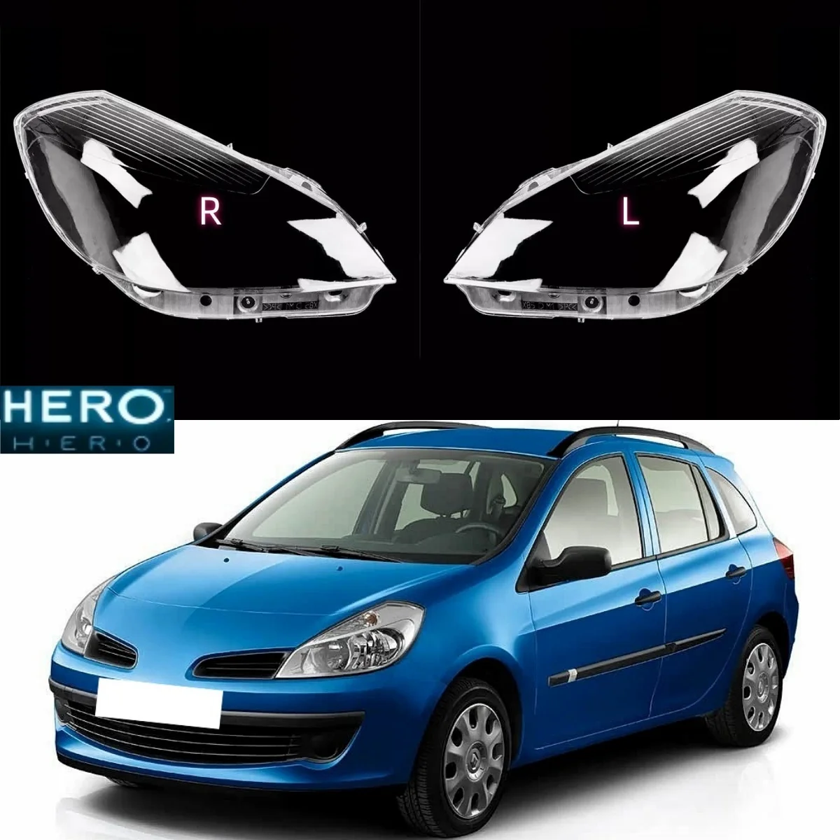 

For Renault Clio 2008 Headlamp Lens Cover Headlight Lamp Shell Transparent Glass Light Shade Replace Original Lampshade