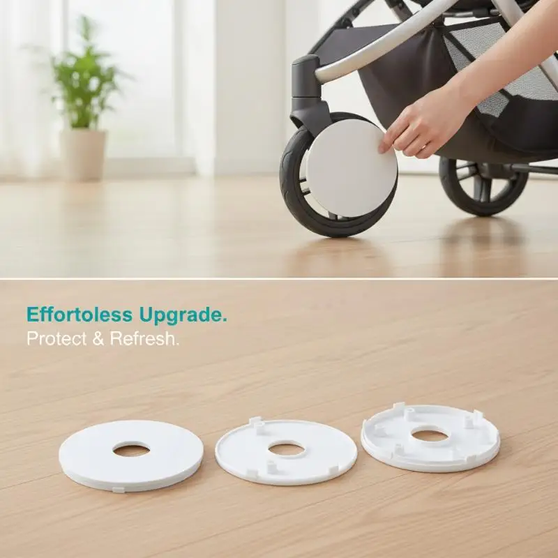 Waterproof White Stroller Wheel Covers Universal Fit Anti-scratch Stroller Accessories for All Weather Travel